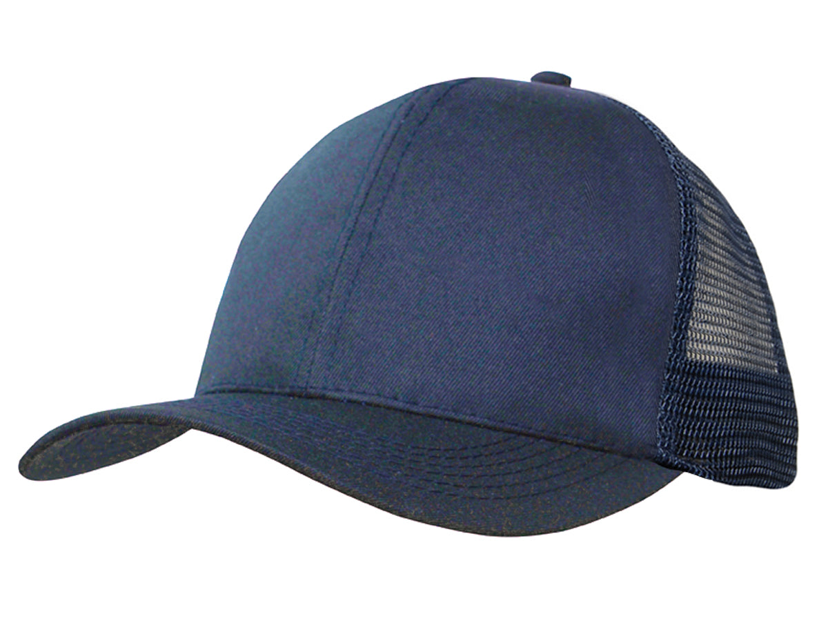 Organic brushed Heavy Cotton/Mesh Back Cap in Navy