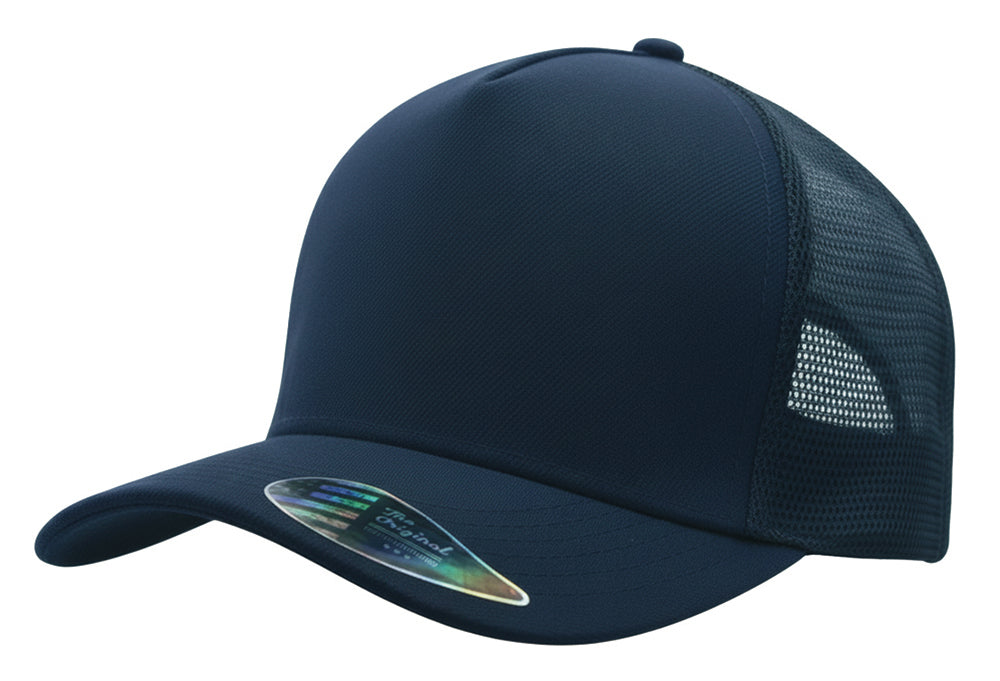 American Premium Twill/Mesh Deep Fit Trucker Cap in Navy
