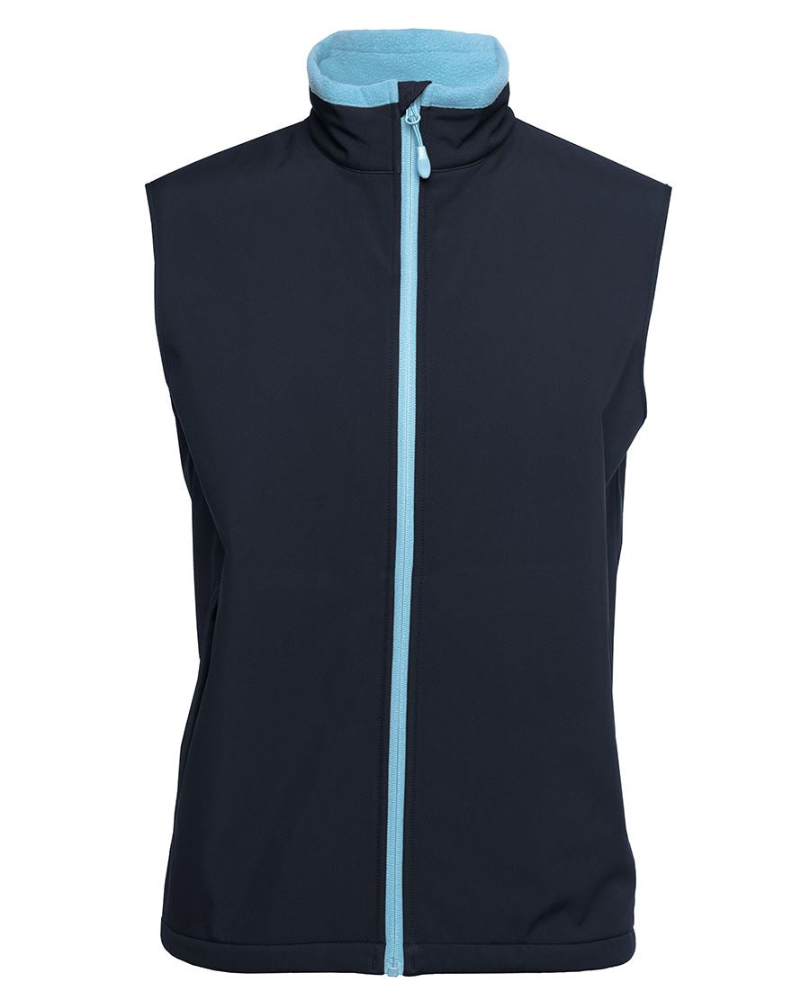 Pdm Three Layer Softshell Vest Navy/Lt Blue
