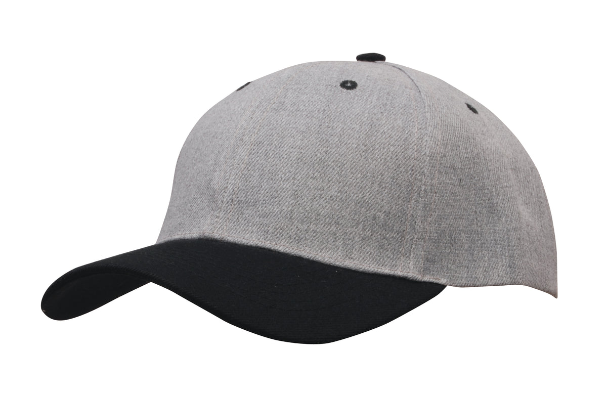 Premium American Twill Cap in Grey Marle/Black