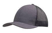 Brushed Cotton with Mesh Back Cap in Charcoal/Black
