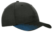 Breathable Poly Twill with Peak Flash Print in Black/Cyan