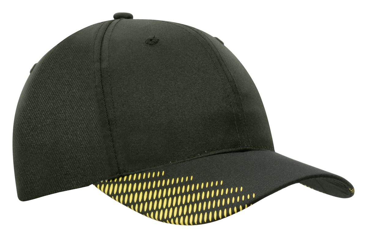 Breathable Poly Twill with Peak Flash Print in Black/Gold