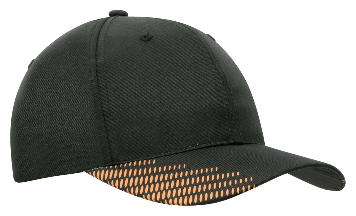 Breathable Poly Twill with Peak Flash Print in Black/Hiviz Orange