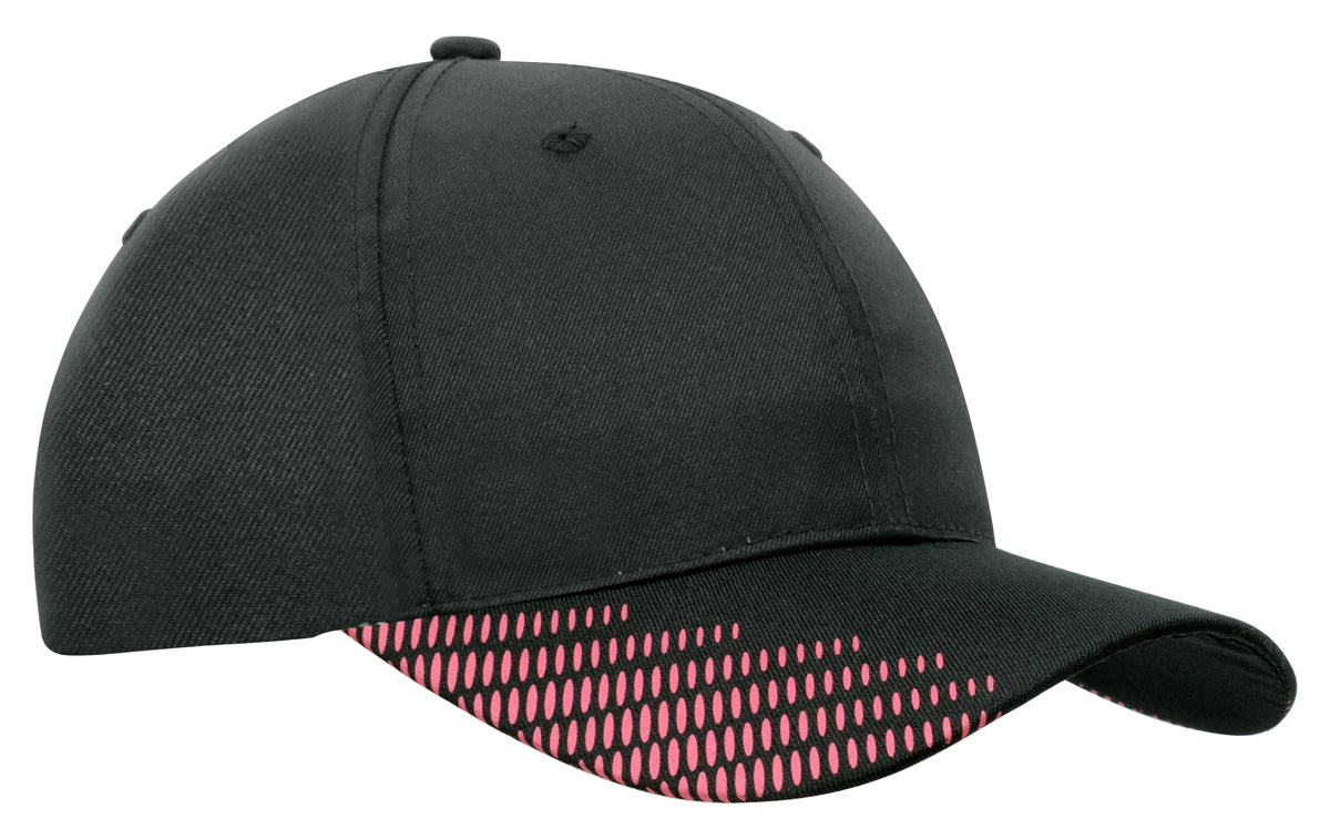 Breathable Poly Twill with Peak Flash Print in Black/Hot Pink