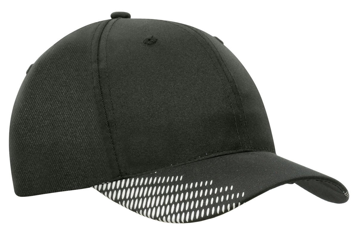 Breathable Poly Twill with Peak Flash Print in Black/White