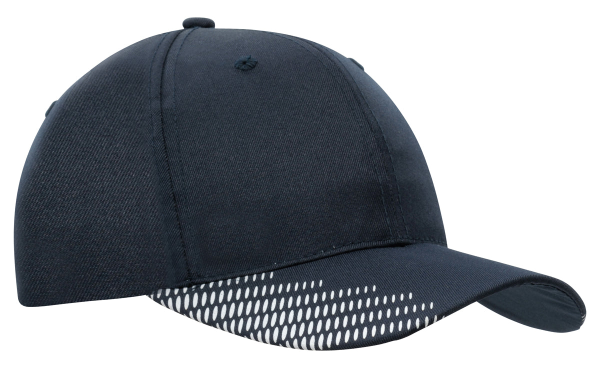 Breathable Poly Twill with Peak Flash Print in Navy/White