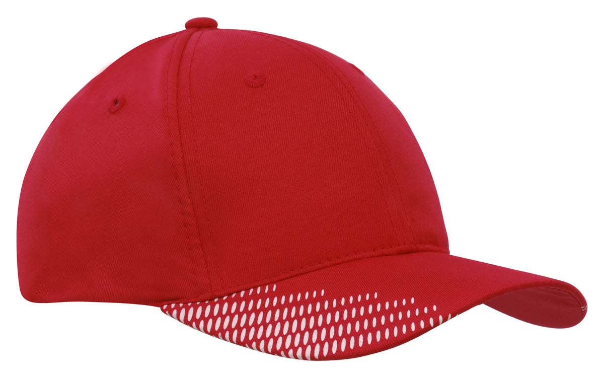 Breathable Poly Twill with Peak Flash Print in Red/White