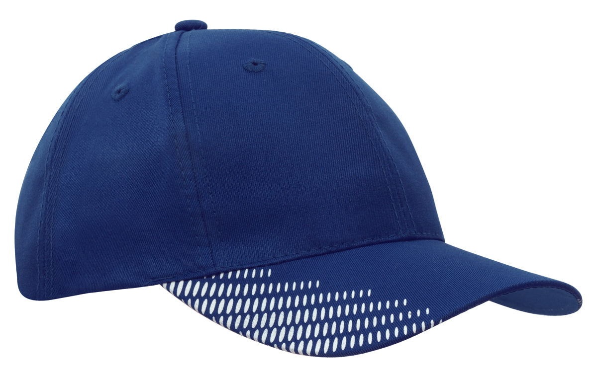 Breathable Poly Twill with Peak Flash Print in Royal/White