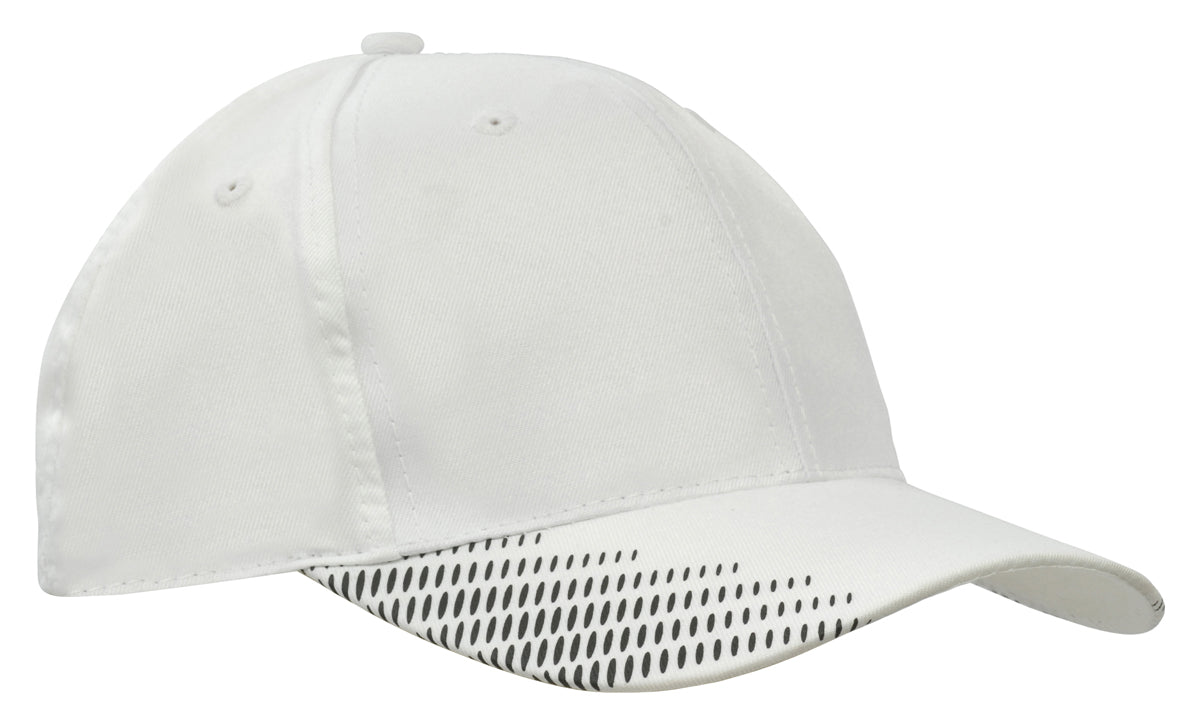Breathable Poly Twill with Peak Flash Print in White/Black