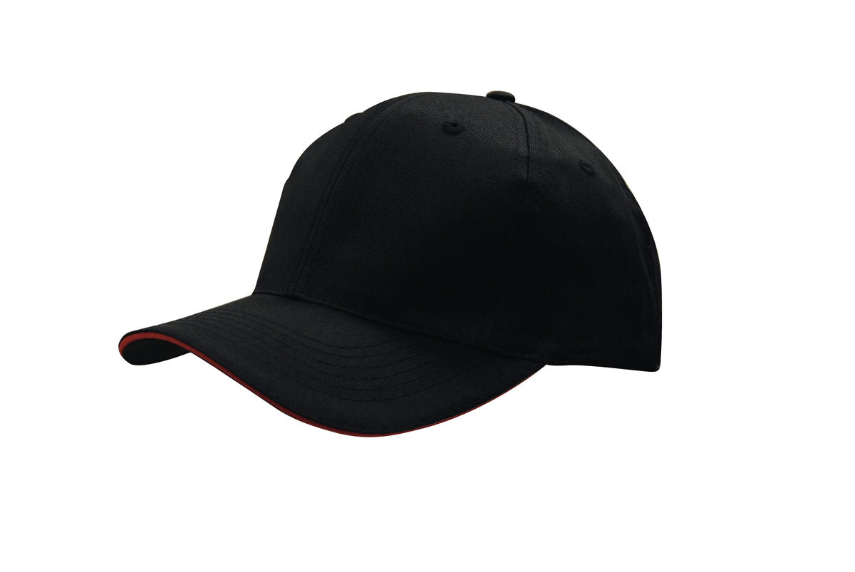 Breathable Poly Twill with Sandwich Trim in Black/Red