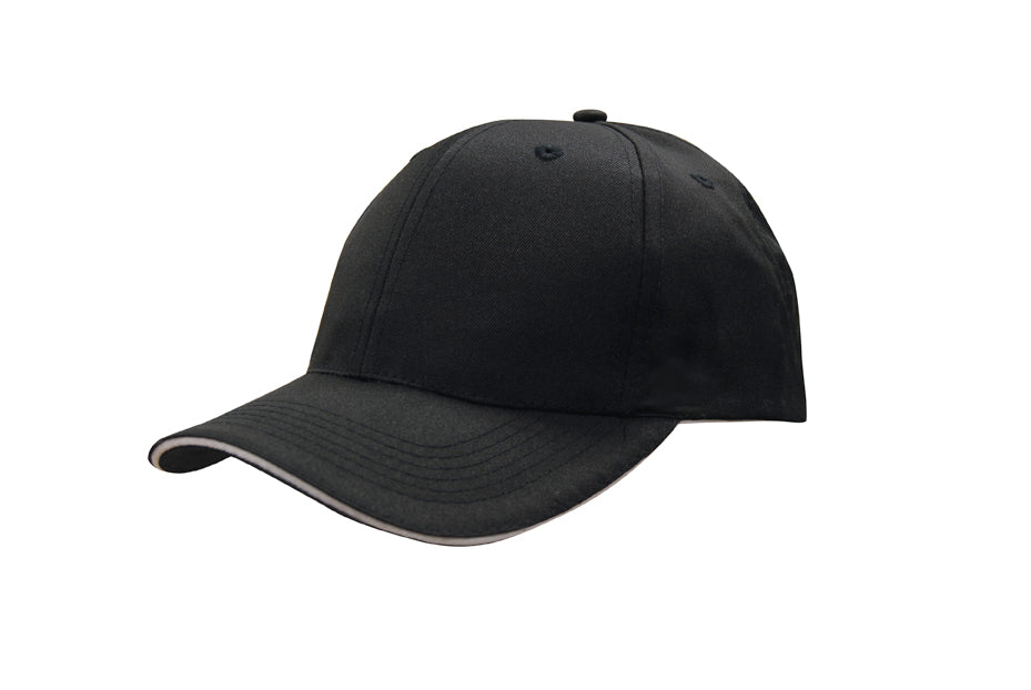 Breathable Poly Twill with Sandwich Trim in Black/White