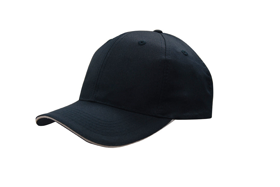 Breathable Poly Twill with Sandwich Trim in Navy/White