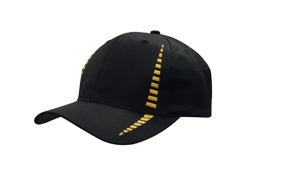 Breathable Poly Twill with Small Check Patterning in Black/Gold