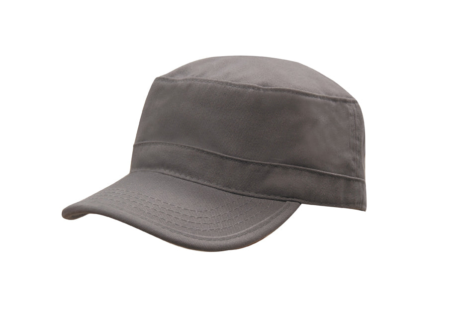 Sports Twill Military Cap in Charcoal