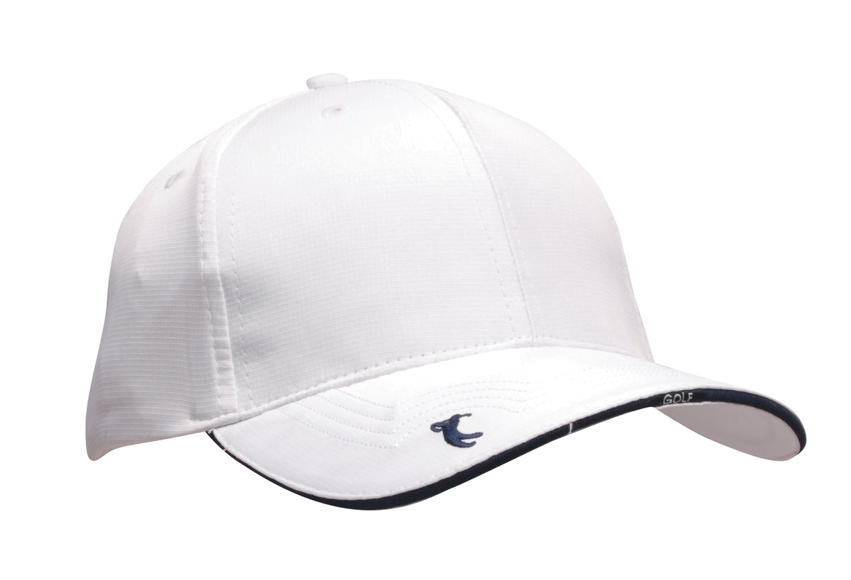 Sports Ripstop with Peak Embroidery in White/Navy