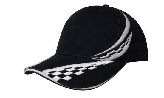 Brushed Heavy Cotton with Swirling Checks & Sandwich in Black/White