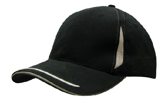 Brushed Heavy Cotton with Crown Inserts, Peak Trim & Sandwich
