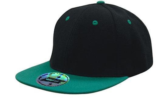 Premium American Twill with Snap 59 Styling - Two Tone in Black/Emerald