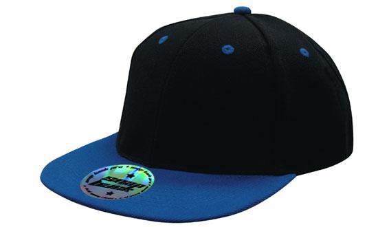 Premium American Twill with Snap 59 Styling - Two Tone in Black/Royal