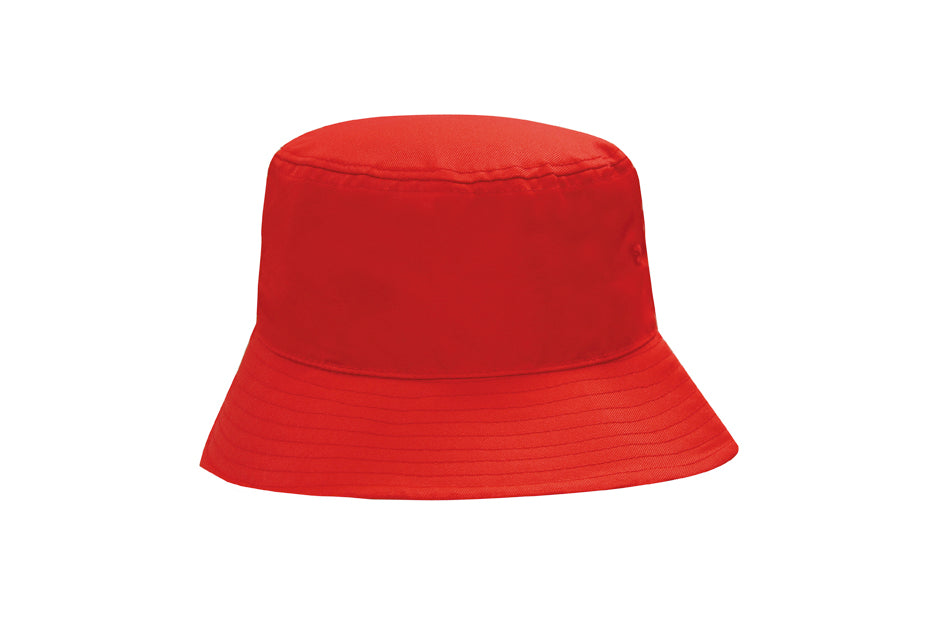 Breathable Poly Twill Bucket Hat in Red