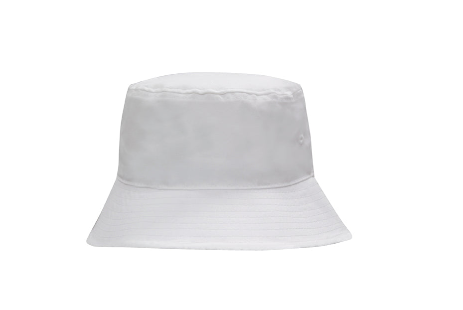 Breathable Poly Twill Bucket Hat in White