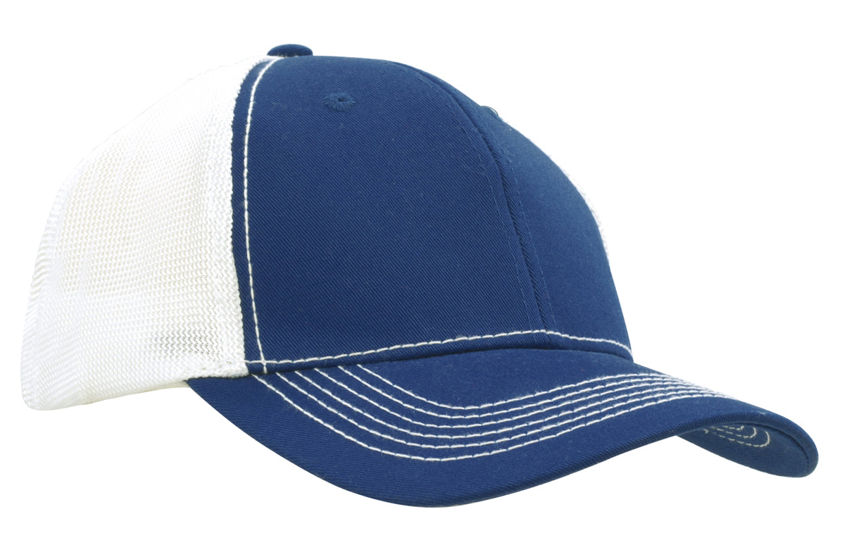 Chino Twill with Hi Tech Mesh Back in White/Royal