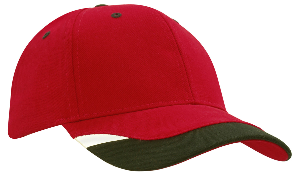 Brushed Heavy Cotton with Peak Inserts & Printed Trim in Red/Black/White