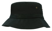 Brushed Sports Twill Childs Bucket Hat in Black
