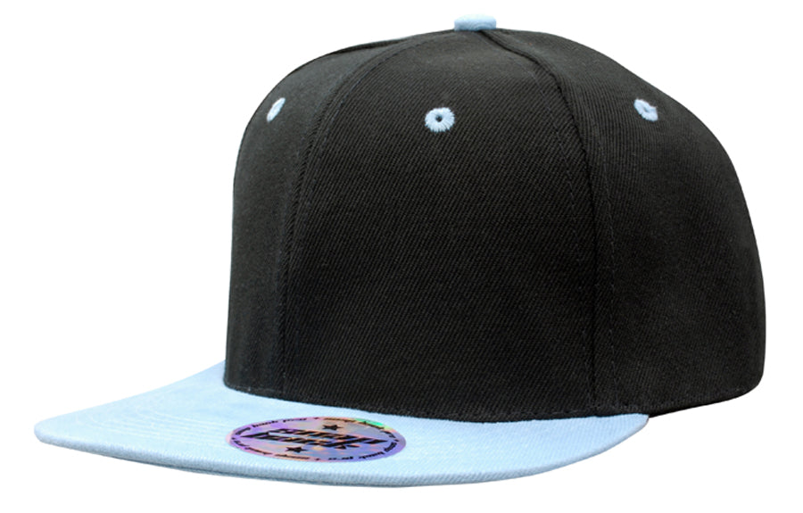 Premium American Twill with Snap Back Pro Styling in Black/Sky