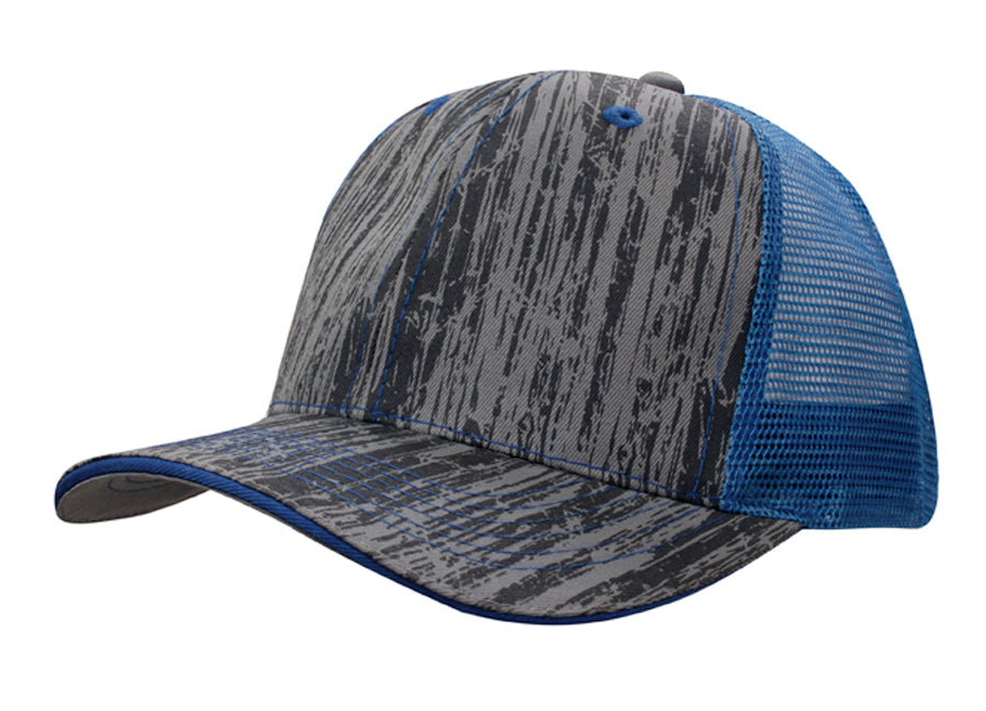 Wood Printed With Mesh Back in Royal