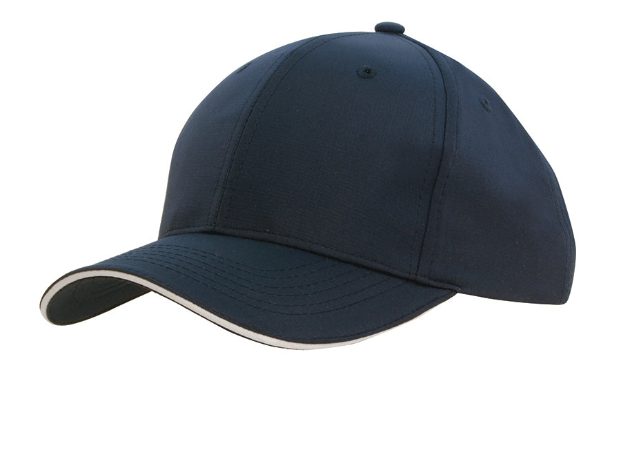 Sports Ripstop Cap with Sandwich Trim in Navy/White