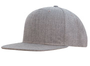 Premium American Twill Flat Peak Cap in Grey Marle