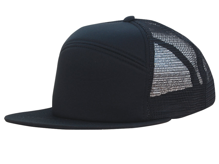 Foam Front A Frame Cap with Mesh Back in Black