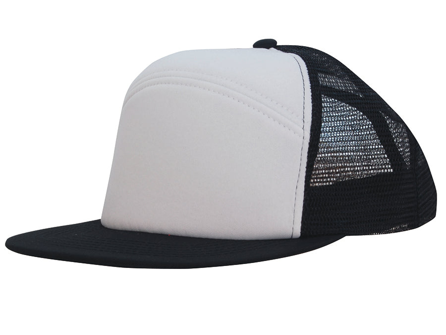 Foam Front A Frame Cap with Mesh Back in White/Black