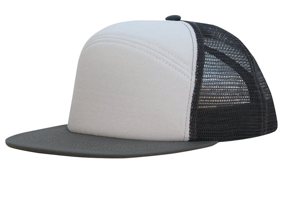 Foam Front A Frame Cap with Mesh Back in White/Charcoal