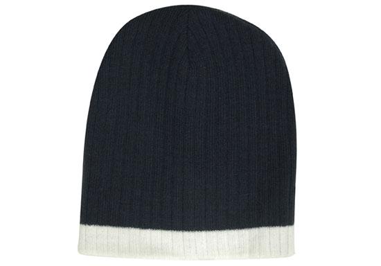 Two Tone Cable Knit Beanie - Toque