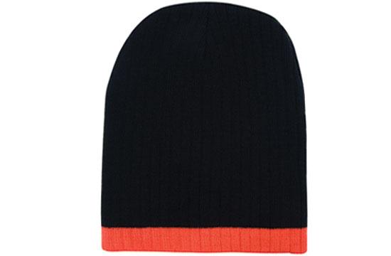 Two Tone Cable Knit Beanie - Toque