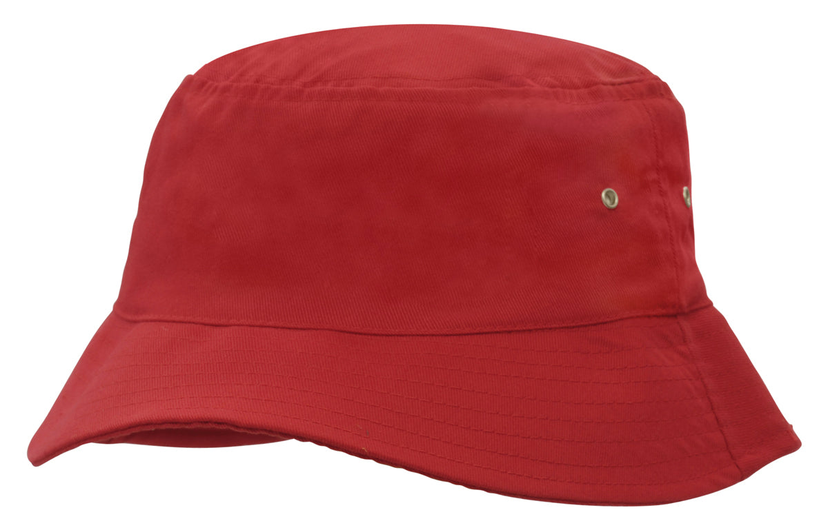 Brushed Sports Twill Bucket Hat in Red