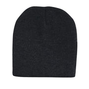Rolled Down Acrylic Beanie in Dark Grey Marle