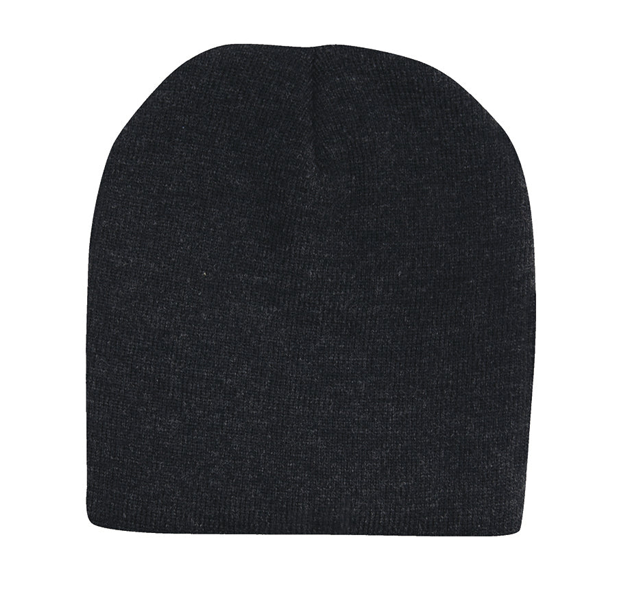 Rolled Down Acrylic Beanie in Dark Grey Marle