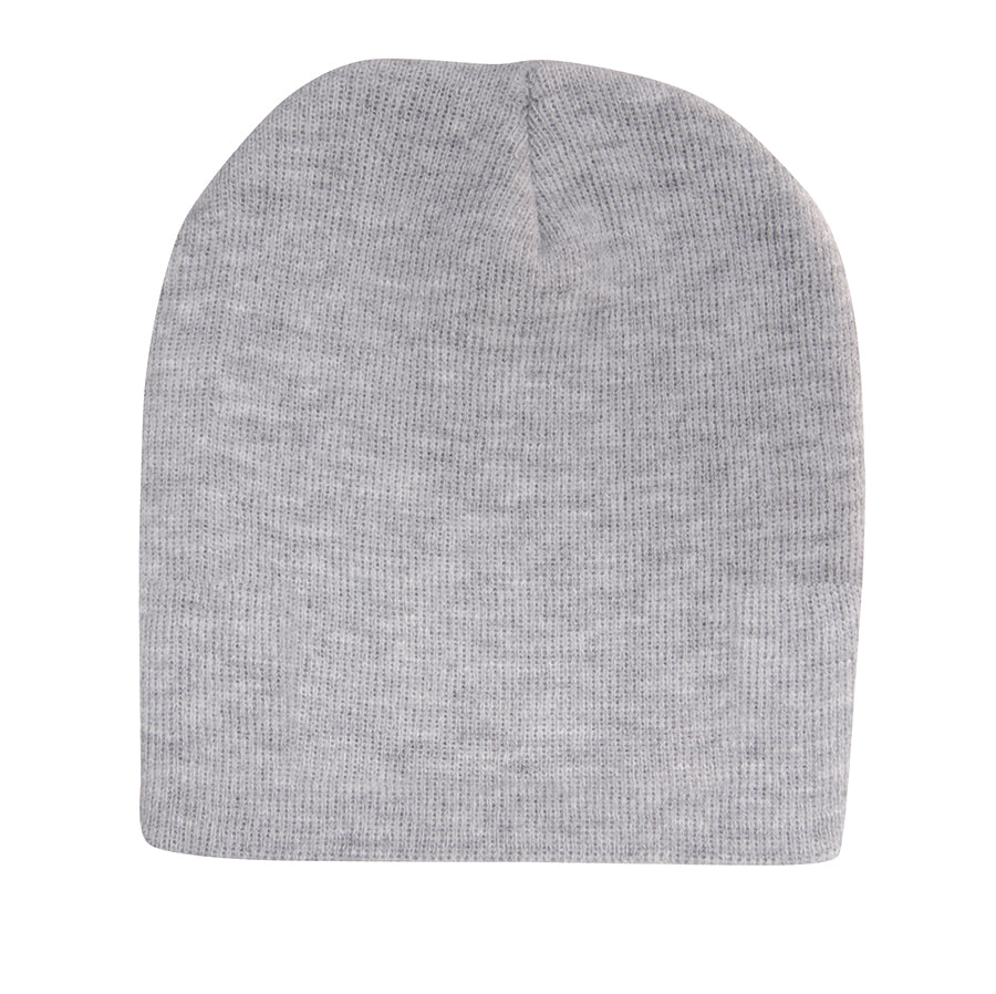 Rolled Down Acrylic Beanie in Grey Marle