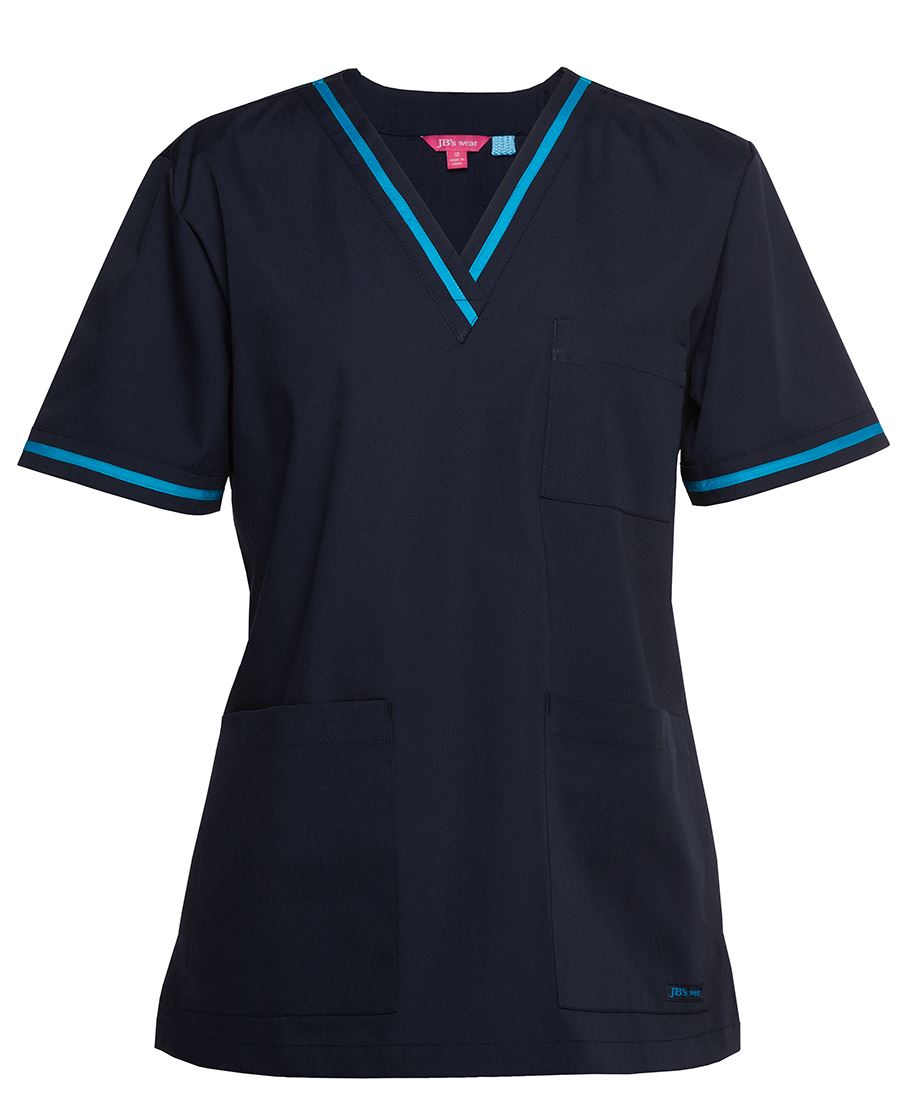 4SCT1 JB's Contrast Ladies Scrubs Top