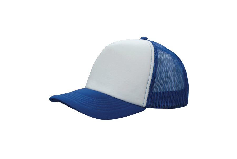 Trucker Mesh Cap in White/Royal