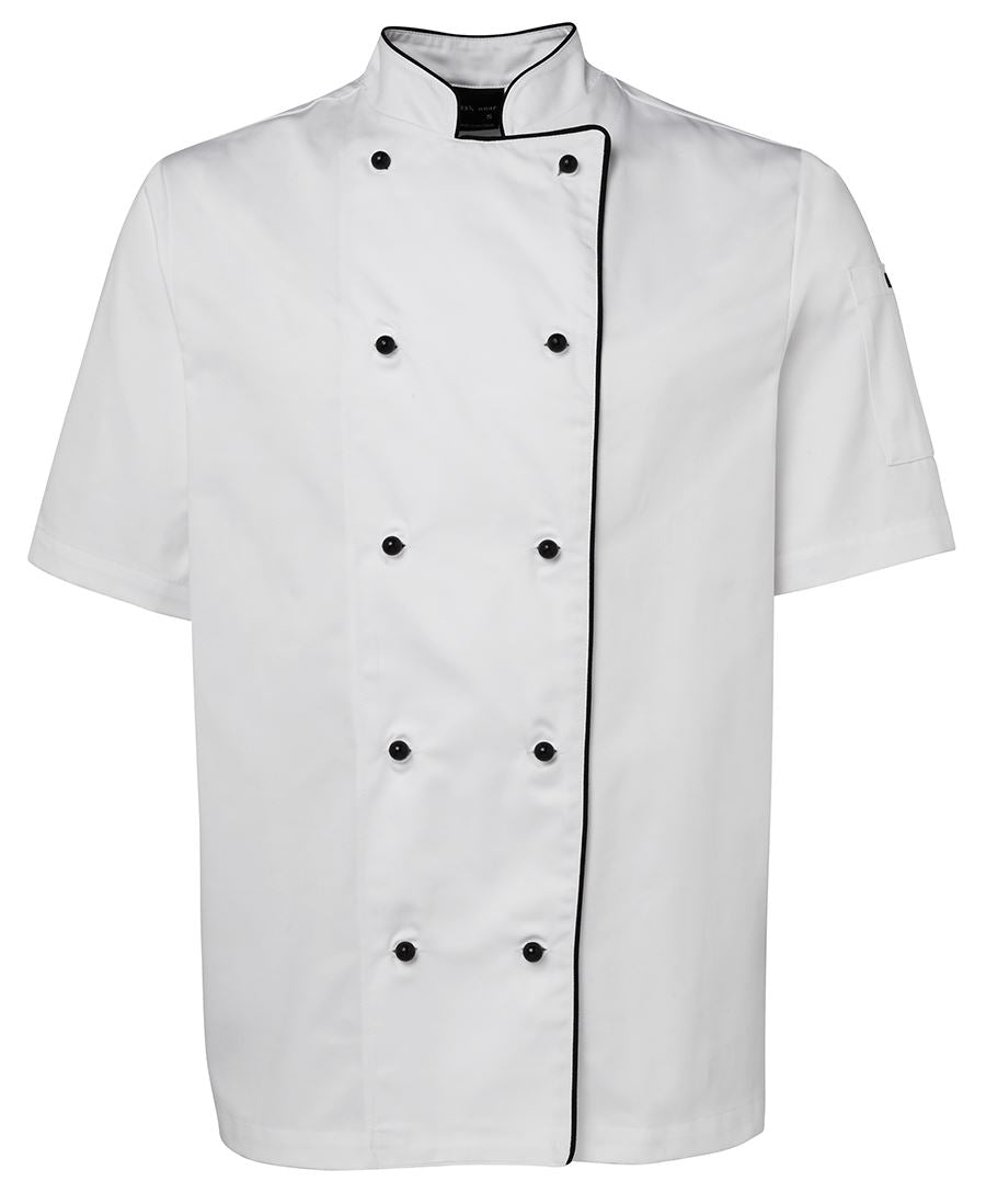 JB's S/S Chefs Jacket White/Black