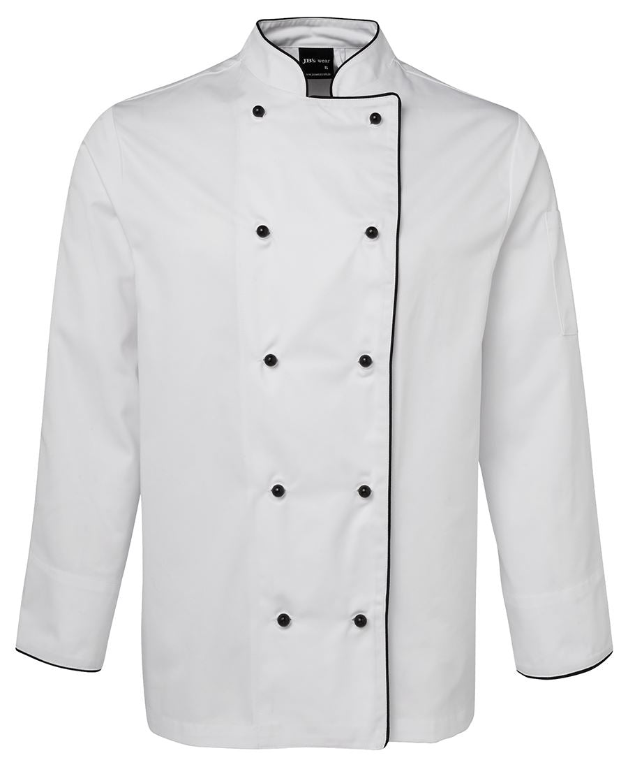 JB's L/S Chefs Jacket White/Black