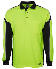 6AP4L JB's HV 4602.1 L/S Arm Panel Polo - Lime/Black