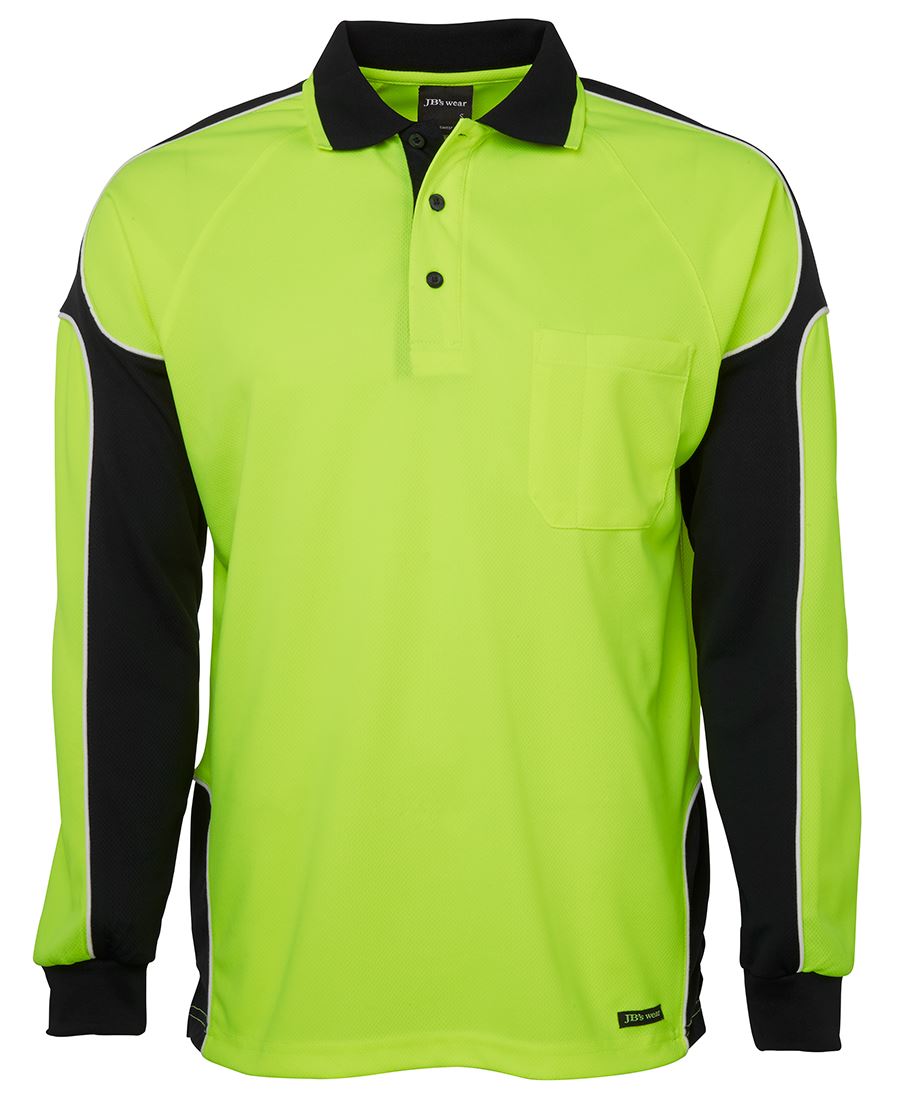 6AP4L JB's HV 4602.1 L/S Arm Panel Polo - Lime/Black