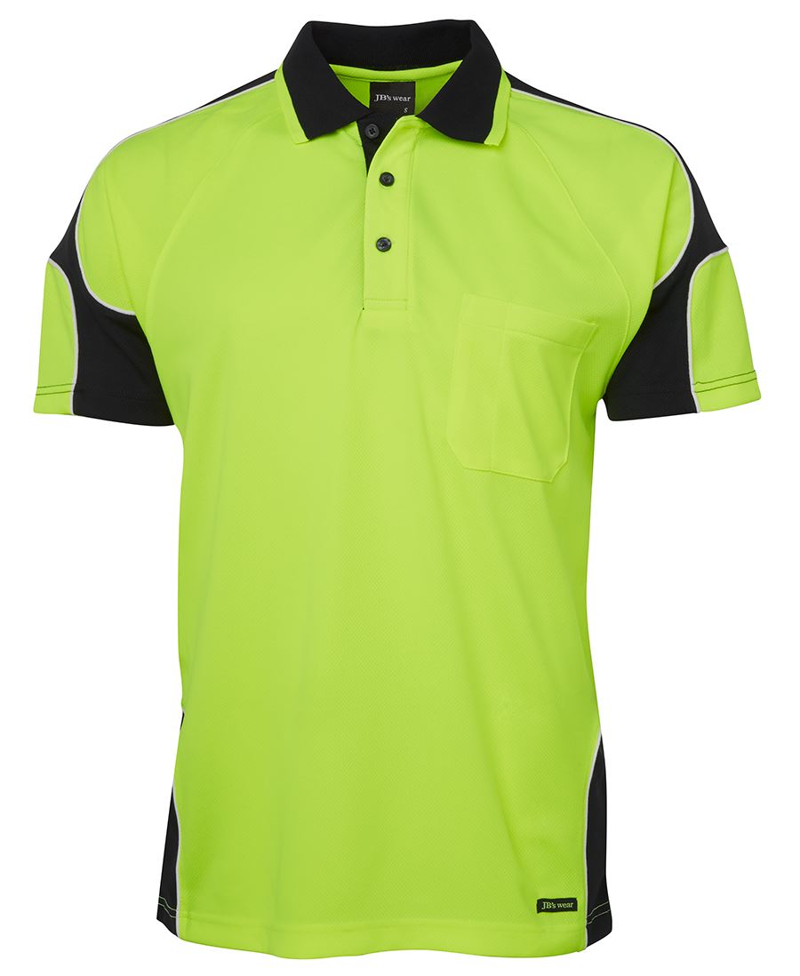 6AP4S JB's HV 4602.1 S/S Arm Panel Polo - Lime/Black