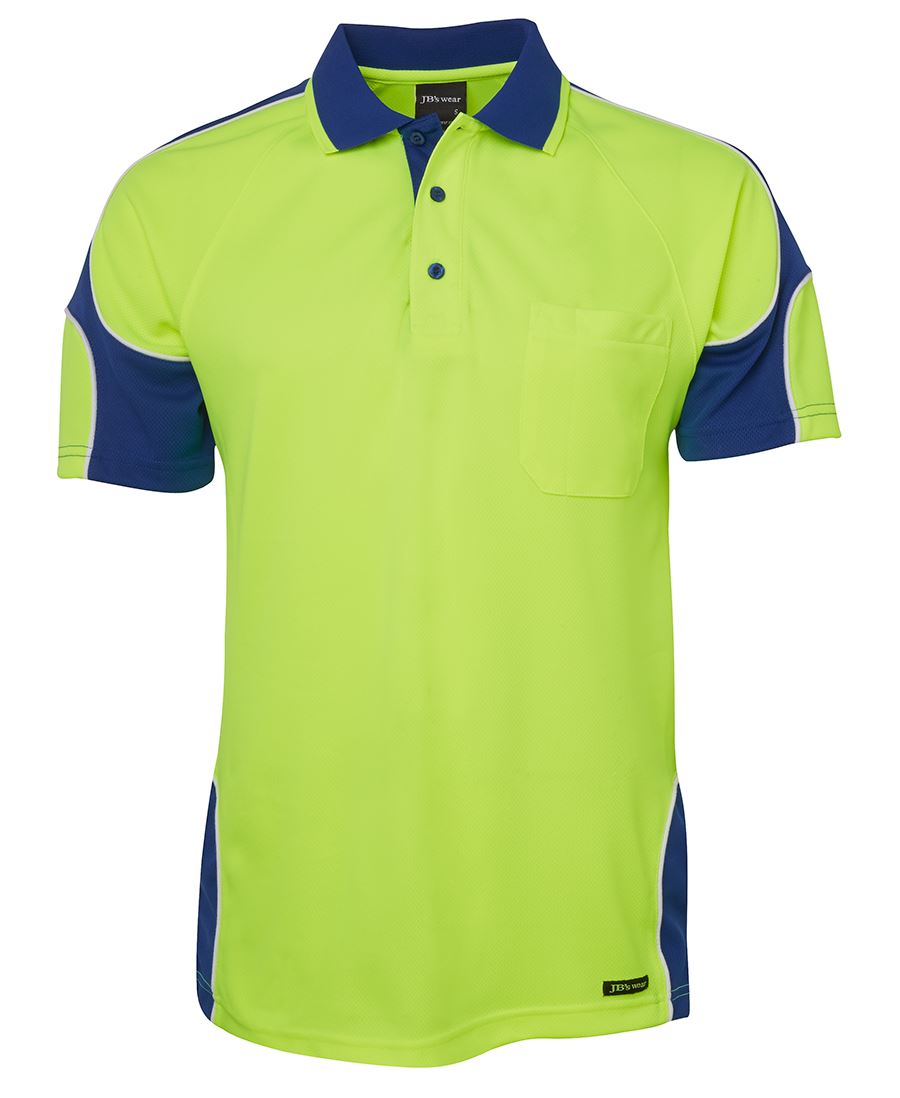 6Ap4S JB's HV 4602.1 S/S Arm Panel Polo - Lime/Royal